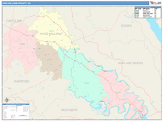 King William County, VA Digital Map Color Cast Style
